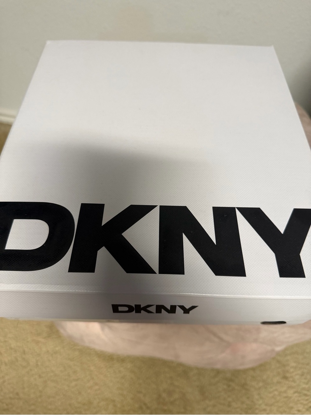 DKNY Black Linda Ankle Strap Heels Box
